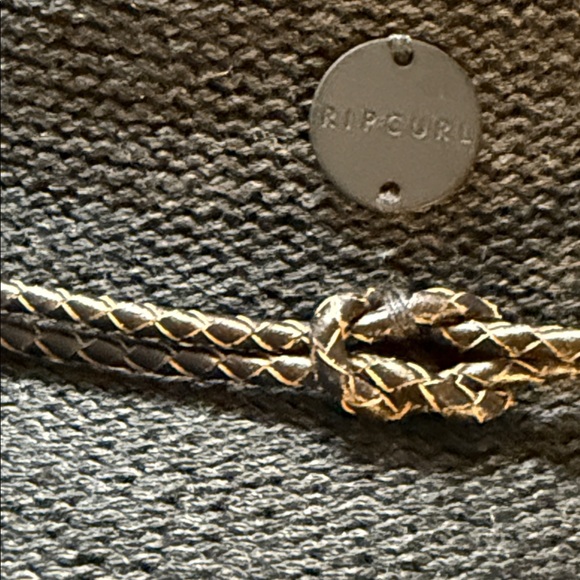 Rip Curl Tan and Black Straw Fedora Hat - Picture 4 of 6